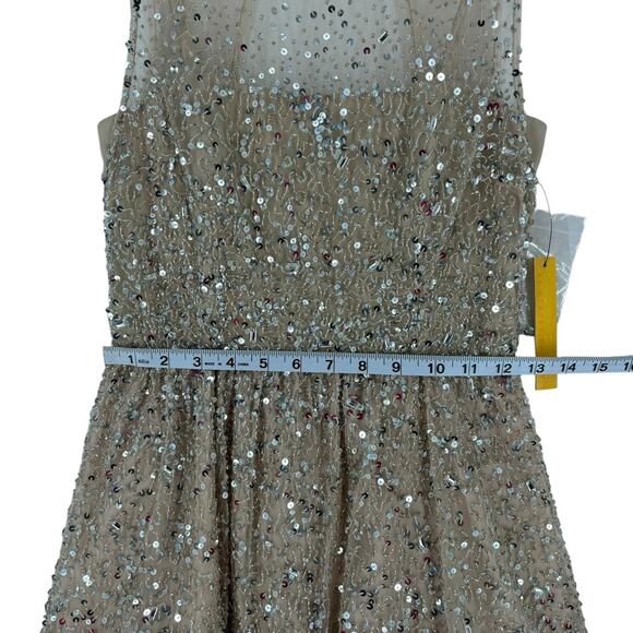 Alice & Olivia Embellished Party Dress Size 0 MSRP $794 Prom Silver Beading - Picture 5 of 9